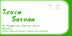 kevin barvan business card